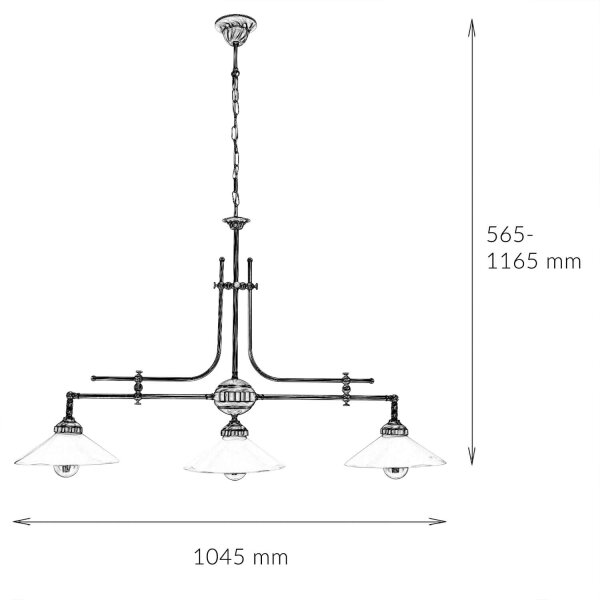 Jugendstil Profi Billardtischlampe E27 Weiß Esszimmer