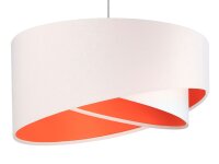 Suspension ronde Grand Blanc Orange Tissu Table à...