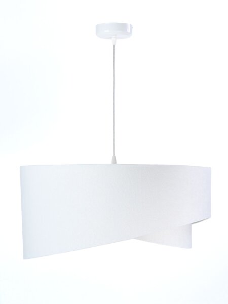 Hängelampe Stoff rund Ø50cm Weiß Lila Wohnzimmer