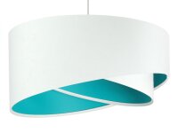 Lampe à suspendre Abat-jour Blanc Turquoise Tissu...