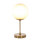 Premium Tischlampe MUSA Bronze Weiß Echt-Messing Glas