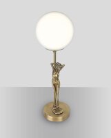 Tischlampe Klassisch rund Echt-Messing Glas DONNE