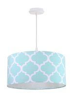 Pendelleuchte rund Weiß Stoff Esstisch Lampe