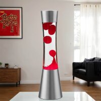 Lavalampe Rot Silber 39,5 cm Retro Design RINGO