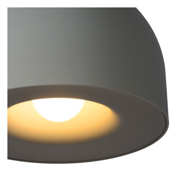 Hängelampe Metall Grau E27 Ø50 cm rund modern