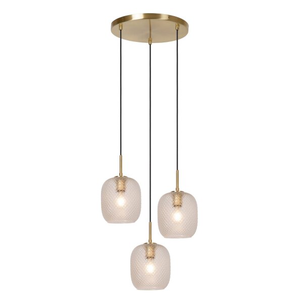 Elegante Hängelampe Messing 3-flammig E27 Gold