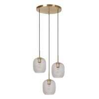 Elegante Hängelampe Messing 3-flammig E27 Gold
