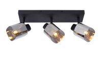 Deckenstrahler Metall Rauchglas 3-flammig E14 B:38 cm