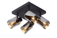Deckenspot Metall Rauchglas 4-flammig E14 B:23 cm