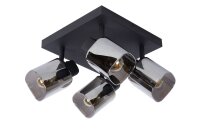 Deckenspot Metall Rauchglas 4-flammig E14 B:23 cm
