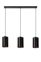 Hängelampe Metall Schwarz Messing E27 L:92 cm edel