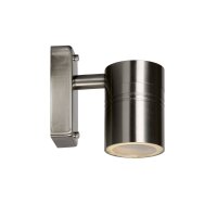 Wandleuchte Außen Stahl Chrom IP44 GU10 H:11 cm