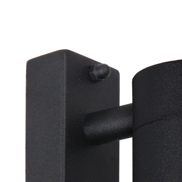 Außenwandleuchte Stahl Schwarz IP44 GU10 H:11 cm