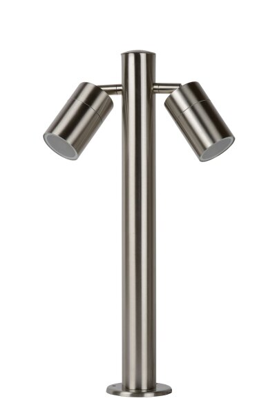 Stehlampe Außen Stahl Chrom IP44 GU10 H:30 cm