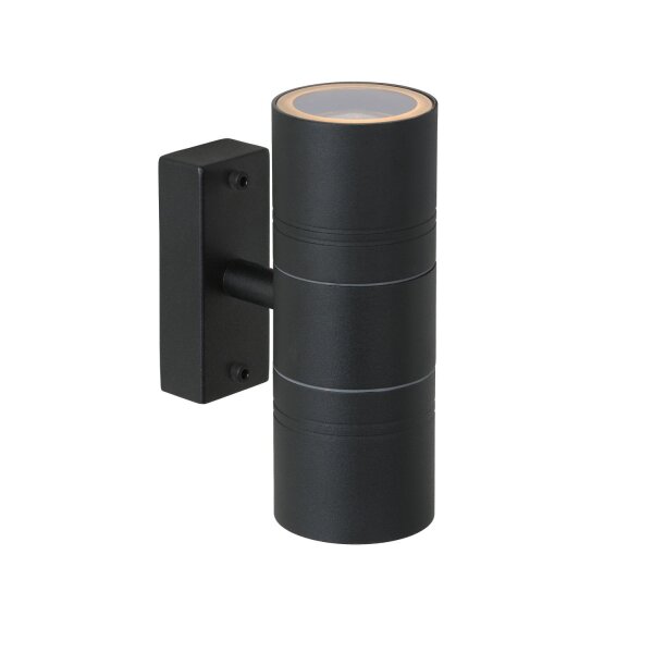 Außenwandleuchte Stahl Schwarz 2-flammig GU10 H:17 cm