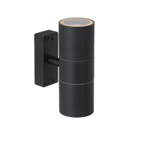 Außenwandleuchte Stahl Schwarz 2-flammig GU10 H:17 cm