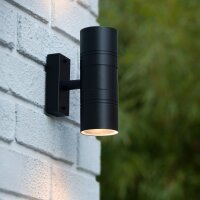 Außenwandleuchte Stahl Schwarz 2-flammig GU10 H:17 cm