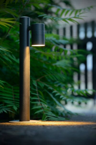 Wegeleuchte Stahl Schwarz IP44 GU10 H:49 cm Poller