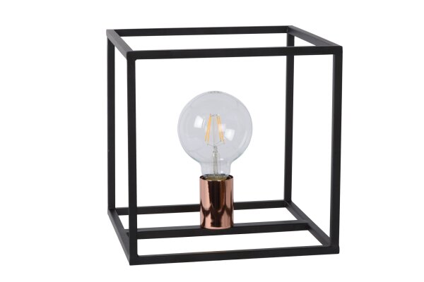 Tischlampe Metall Schwarz Kupfer E27 25 cm edel