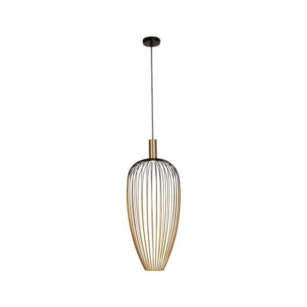 Moderne Hängelampe Schwarz Gold GU10 Ø30 cm rund