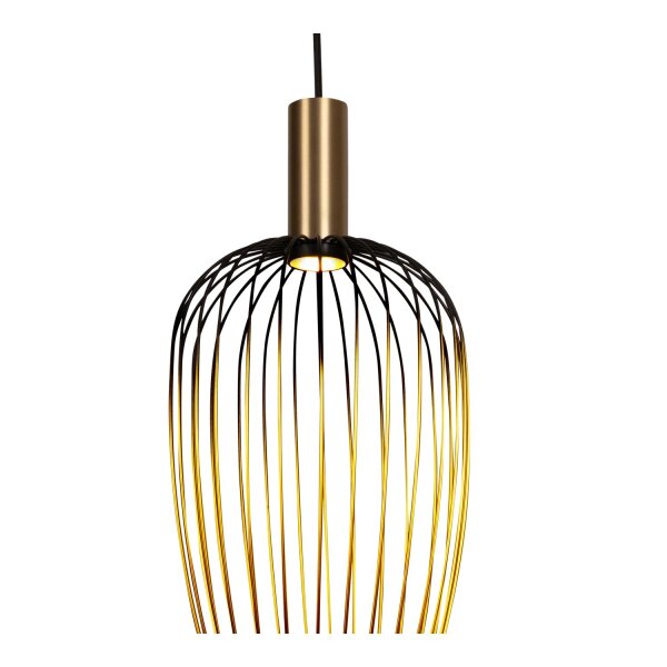 Moderne Hängelampe Schwarz Gold GU10 Ø30 cm rund