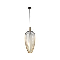 Moderne Hängelampe Schwarz Gold GU10 Ø30 cm rund