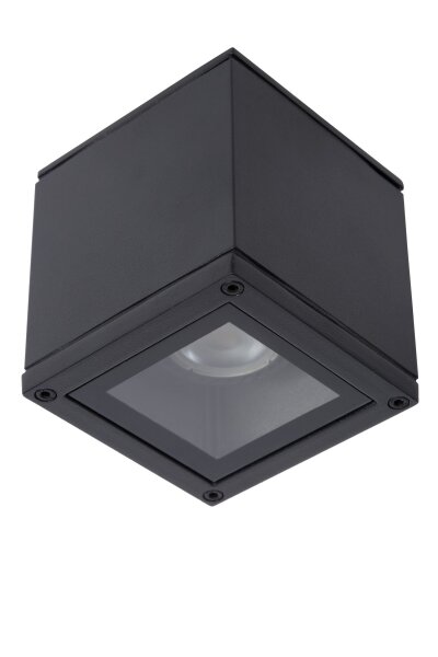 Aufbaustrahler Aluminium Schwarz GU10 B:9 cm rund