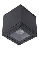Aufbaustrahler Aluminium Schwarz GU10 B:9 cm rund