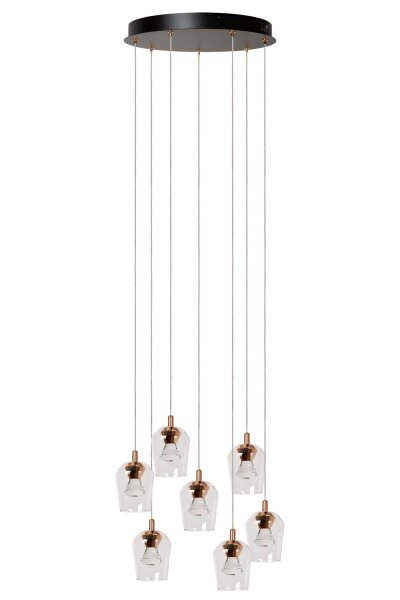 LED Hängelampe Gold 7-flammig L:39 cm 2700 K edel