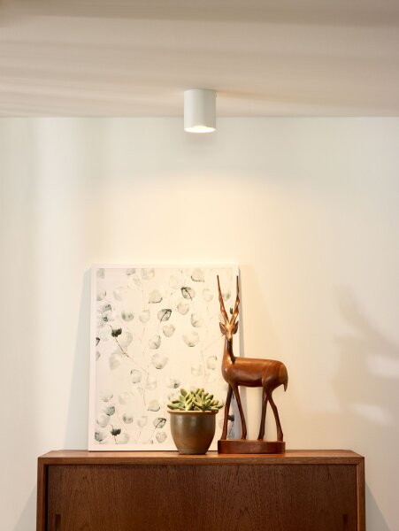 Aufbauspot Aluminium Weiß GU10 Ø8 cm modern rund