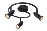 Deckenspot Schwarz 3-flammig GU10 &Oslash;31 cm flexibel