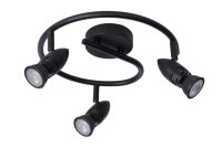 Deckenspot Schwarz 3-flammig GU10 Ø31 cm flexibel