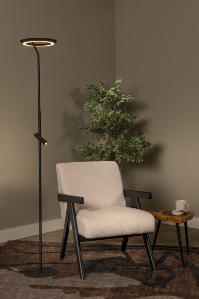 LED Deckenfluter Schwarz 2700 K H:174 cm modern