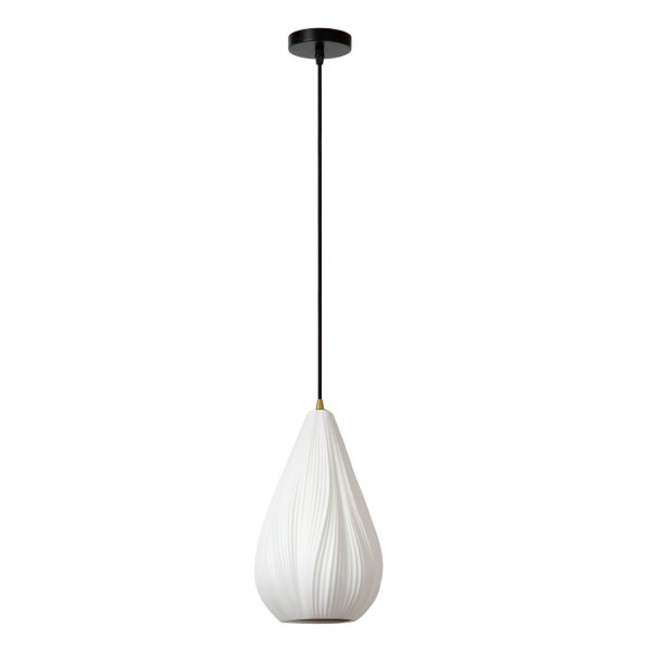 Pendelleuchte Porzellan Weiß 8-flammig E27 H:155,5 cm
