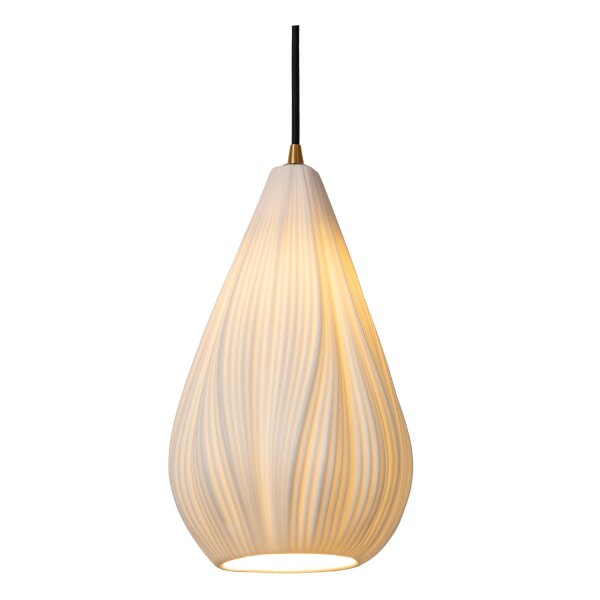 Pendelleuchte Porzellan Weiß 8-flammig E27 H:155,5 cm