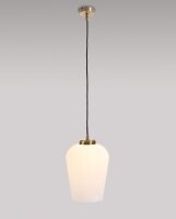 Lampe &agrave; suspendre TALIS bronze clair blanc laiton...
