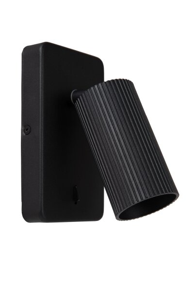 Wandstrahler mit Schalter Schwarz GU10 H:16 cm
