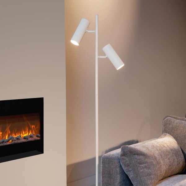 Stehlampe flexibel Weiß GU10 H:140 cm Fußschalter