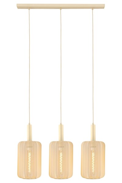Pendelleuchte Metall Beige Messing 3-flammig E27