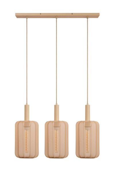 Pendelleuchte Metall Beige Messing 3-flammig E27