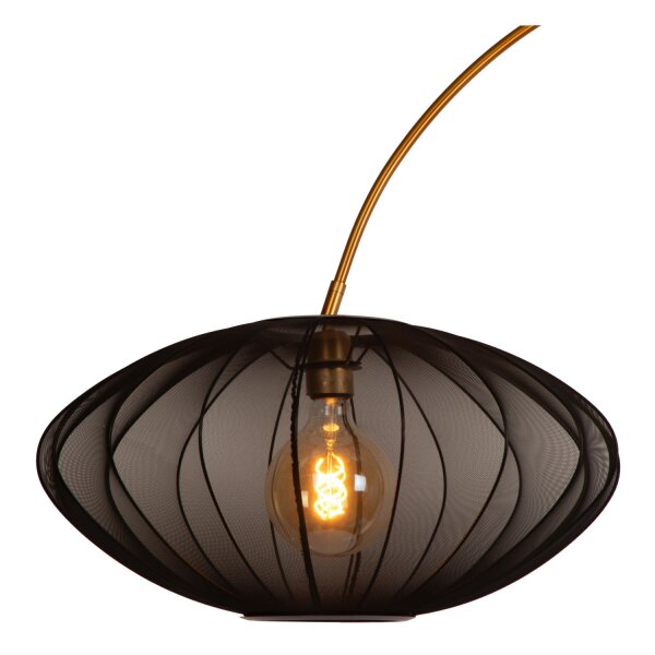 Bogenleuchte Messing Schwarz E27 H:192 cm edel