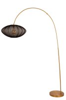 Bogenleuchte Messing Schwarz E27 H:192 cm edel