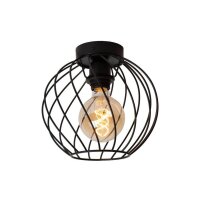 Deckenleuchte Schwarz E27 Ø25 cm rund modern edel