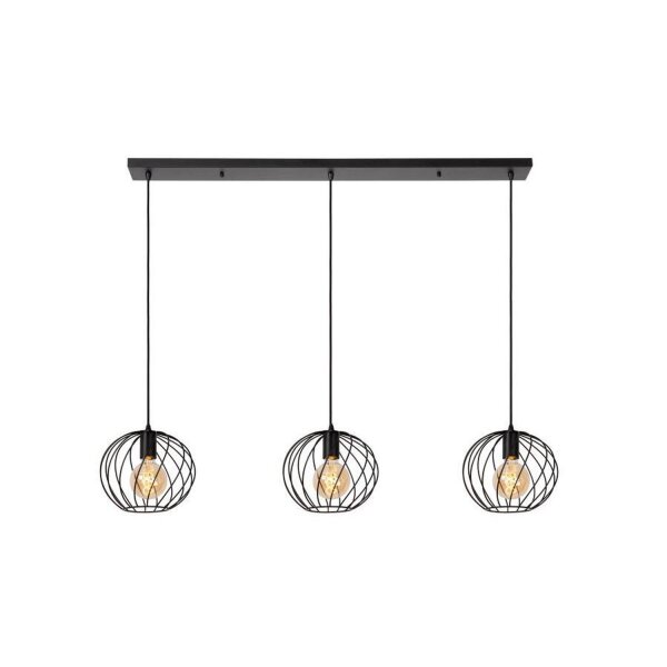 Pendelleuchte Metall Schwarz E27 L:130 cm modern