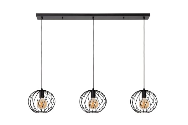 Pendelleuchte Metall Schwarz E27 L:130 cm modern