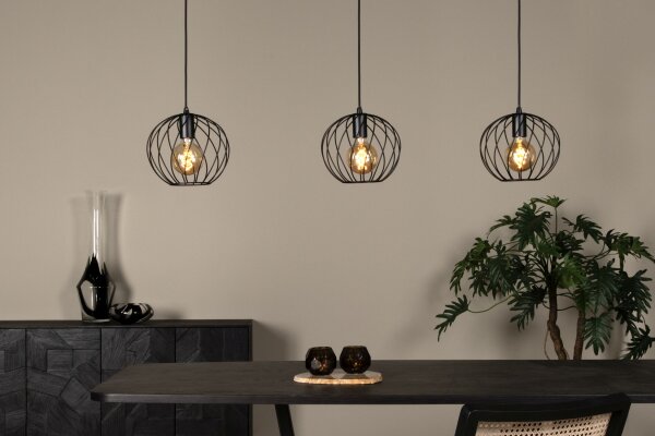 Pendelleuchte Metall Schwarz E27 L:130 cm modern