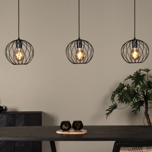 Pendelleuchte Metall Schwarz E27 L:130 cm modern