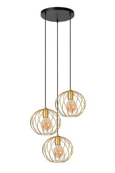 Hängelampe Schwarz B:50 cm E27 modern edel rund