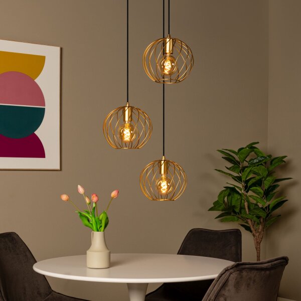 Hängelampe Schwarz B:50 cm E27 modern edel rund
