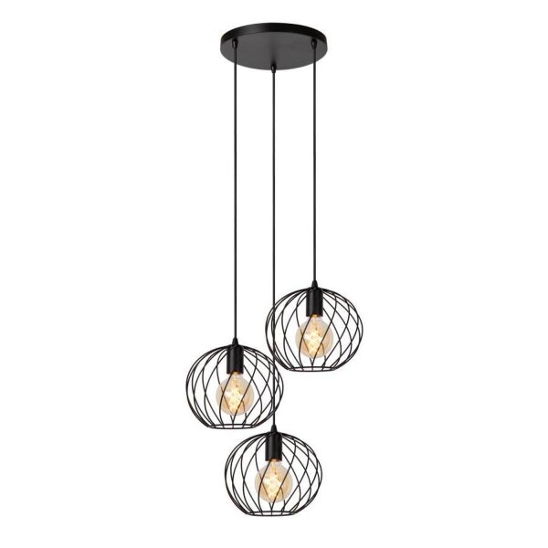 Pendelleuchte Schwarz E27 B:50 cm modern edel rund